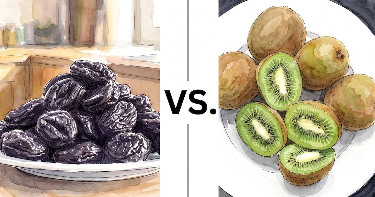 El kiwi y la ciruela pasa, los aliados de la mesa que pelean contra el estreñimiento desde dos caminos distintos